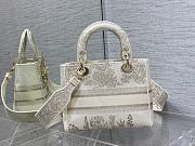 Fortok Dior Lady Christmas Embroidered Bag Beige 24cm - 6