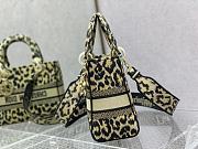 Fortok Dior Lady Leopard Print Embroidery Bag 24cm - 5