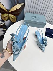 Fortok Prada Flower Pumps Blue - 2