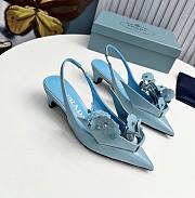 Fortok Prada Flower Pumps Blue - 1