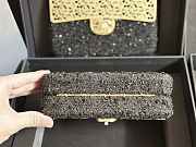 Chanel Mini Evening Bag Wool Tweed & Gold Metal Black  - 6