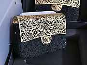 Chanel Mini Evening Bag Wool Tweed & Gold Metal Black  - 4