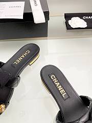 Fortok Chanel Gold Camellia Slides Black - 2