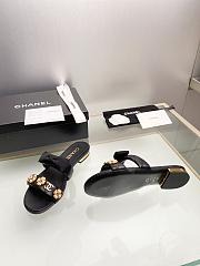 Fortok Chanel Gold Camellia Slides Black - 4