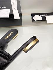 Fortok Chanel Gold Camellia Slides Black - 6