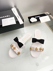 Fortok Chanel Gold Camellia Slides White - 2