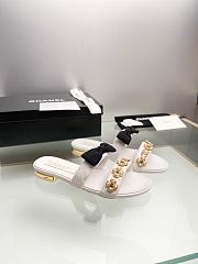 Fortok Chanel Gold Camellia Slides White - 3