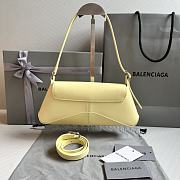 Fortok Balenciaga XX Flap Leather Shoulder Bag Yellow 27x4.8x15.5cm - 4