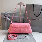 Fortok Balenciaga Pink Croc-effect Leather Shoulder Bag 27x4.8x15.5cm - 4