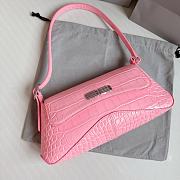 Fortok Balenciaga Pink Croc-effect Leather Shoulder Bag 27x4.8x15.5cm - 5