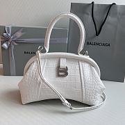 Fortok Balenciaga Editor Hourglass Crocodile Pattern Bag White 27x15.5x11cm - 1