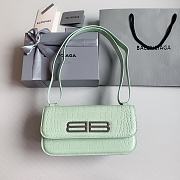 Fortok Balenciaga Gossip Flap Bag Crocodile Embossed Leather Green - 1