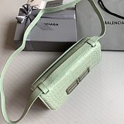 Fortok Balenciaga Gossip Flap Bag Crocodile Embossed Leather Green - 5