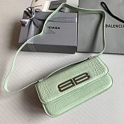 Fortok Balenciaga Gossip Flap Bag Crocodile Embossed Leather Green - 4