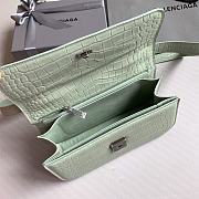 Fortok Balenciaga Gossip Flap Bag Crocodile Embossed Leather Green - 3
