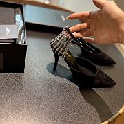 Fortok Saint Laurent 2022 High-Heeled Sandals Black Silver Hardware - 4