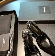 Fortok Saint Laurent 2022 High-Heeled Sandals Black Silver Hardware - 5
