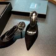 Fortok Saint Laurent 2022 High-Heeled Sandals Black Silver Hardware - 6