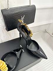 Fortok Saint Laurent Gold Leaf Pumps - 4