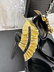 Fortok Saint Laurent Gold Leaf Pumps - 3