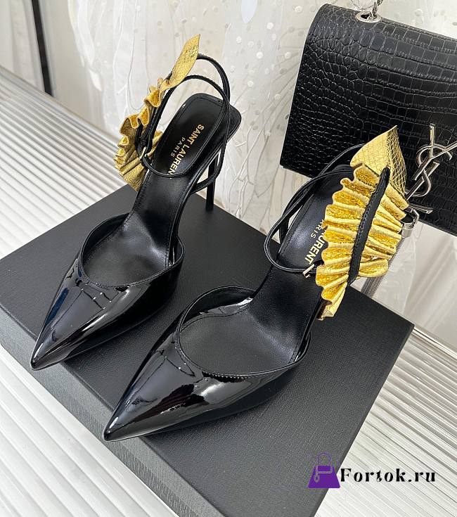 Fortok Saint Laurent Gold Leaf Pumps - 1