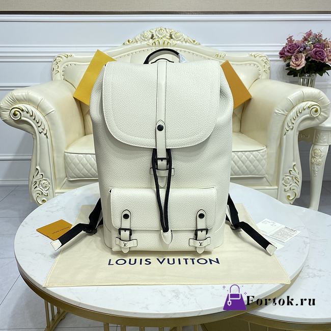 Fortok Louis Vuitton Christopher Backpack White M58644 30x42x17cm - 1