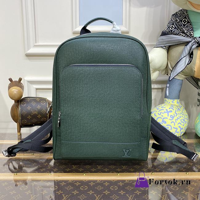 Fortok Louis Vuitton Saffiano Backpack Green M30857 31x39x14cm - 1