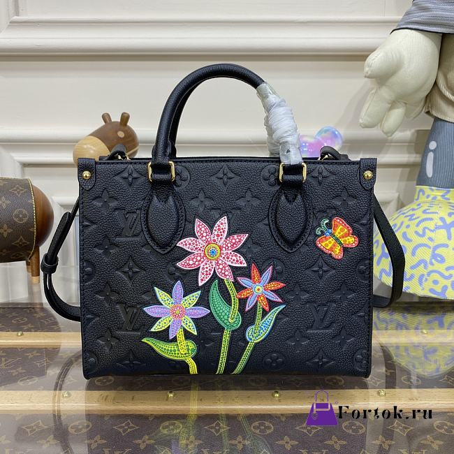 Fortok Louis Vuitton x YK OnTheGo Flower Bag Black M21732 25x19x11.5cm - 1