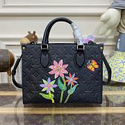 Fortok Louis Vuitton x YK OnTheGo Flower Bag Black M21732 25x19x11.5cm - 1