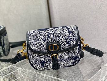 Fortok Dior Bobby Blue Oblique Canvas Bag 22x17x6cm