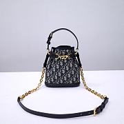 Fortok Dior Small C'est Bag Blue Oblique 17x7x18cm - 1