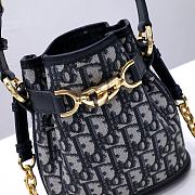 Fortok Dior Small C'est Bag Blue Oblique 17x7x18cm - 2