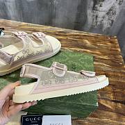 Fortok Gucci Beaded Mesh Flatform Sandals Beige - 4
