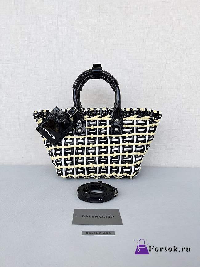 Fortok Balenciaga XS Bistro Basket Tote Bag Yello 23x29x38cm - 1