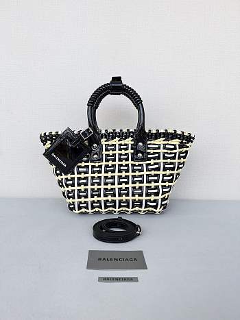 Fortok Balenciaga XS Bistro Basket Tote Bag Yello 23x29x38cm