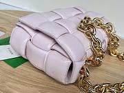 Fortok Bottega Veneta Chain Cassette Padded Intreccio Shoulder Bag Pink - 2