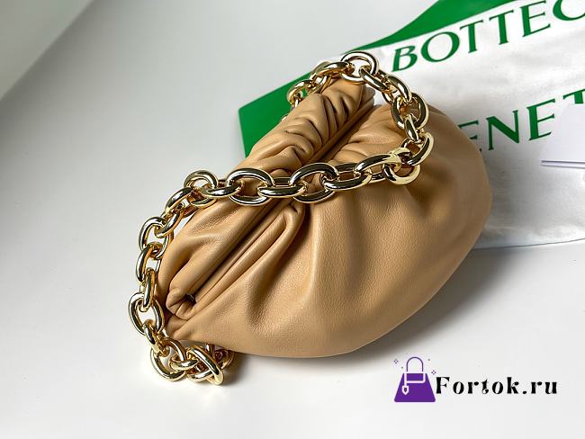 Fortok Bottega Veneta Beige The Chain Pouch Clutch 22x13x5cm - 1