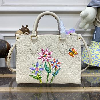 Fortok Louis Vuitton x YK OnTheGo Flower Bag White M21732 25x19x11.5cm