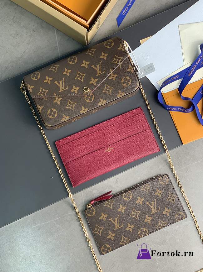 Fortok Louis Vuitton Félicie Pochette Monogram Bag M61276 21x11x2cm - 1