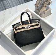 Fortok Hernes Birkin Box Calfskin Bag Black 25cm - 1