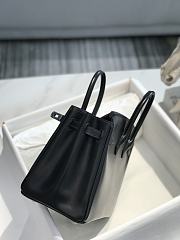 Fortok Hernes Birkin Box Calfskin Bag Black 25cm - 5