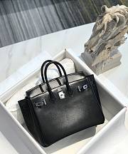 Fortok Hernes Birkin Box Calfskin Bag Black 25cm - 2