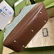 Fortok Gucci Valentine GG Denim Top Handle Bag Brown 34x28x12cm - 6