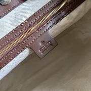 Fortok Gucci Valentine GG Denim Top Handle Bag Brown 34x28x12cm - 4