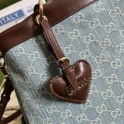 Fortok Gucci Valentine GG Denim Top Handle Bag Brown 34x28x12cm - 2