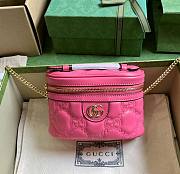 Fortok Gucci GG Matelassé Leather Mini Shoulder Bag Pink 16x10.5x5cm - 1