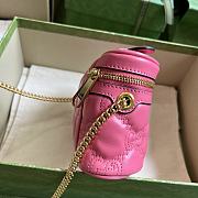 Fortok Gucci GG Matelassé Leather Mini Shoulder Bag Pink 16x10.5x5cm - 5