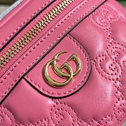 Fortok Gucci GG Matelassé Leather Mini Shoulder Bag Pink 16x10.5x5cm - 3