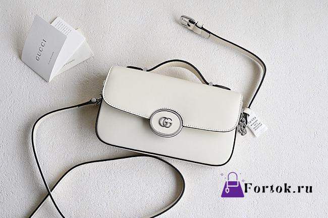 Fortok Gucci Peptite GG Mini Shoulder Bag White 21x10x5cm - 1