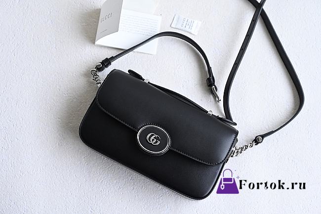 Fortok Gucci Peptite GG Mini Shoulder Bag Black 21x10x5cm - 1